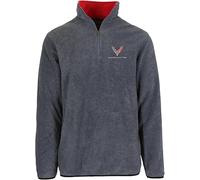 JH Design Men’s Chevy Corvette C8 Quarter Zip Fleece Sweatshirt 2 Colors, Charcoal, XXL