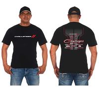 JH Design Men's Dodge Challenger T-Shirt Short Sleeve Black Crew Neck Shirt - Black - Medium