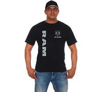 JH Design Men's Dodge Ram Classic T-Shirt Short Sleeve Crew Neck Shirt, Black, Large
