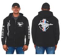 Jh Design Men's Ford Mustang Hoodies in 5 Styles Pullovers & Full Zip Up, Clg2-black, L