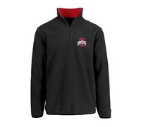 JH DESIGN Men's Ohio State Buckeyes Quarter Zip Fleece Pullover Long Sleeve Shirt, Black, XXL