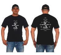 JH Design Men's Shelby Cobra T-Shirt a Short Sleeve Shirt in 2 Colors - Black - Medium
