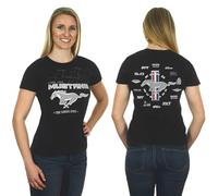 JH Design Women's Ford Mustang T-Shirt's in 3 Styles Short Sleeve Crew Neck Shirts, Clg4-black, L