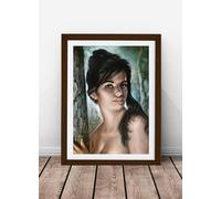 JH Lynch Tina Framed Wall Art Picture Print - A2 - Walnut Frame