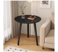 JHAISMAO Black Walnut Sofa Side Table Modern Save Space Solid Wood Coffee Table Balcony Leisure Small Round Table Bedside Table(Size:50 x 50 cm,Color:Walnut Color)