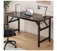 JHAISMAO Folding Computer Desk 120 X 40 Cm Compact Home Office Desk For Study & Work Small Space Writing Table, No Tools Assembly, Black Finish(Size:120x40x75cm,Color:A)