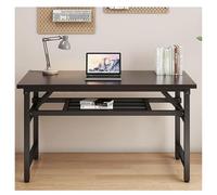 JHAISMAO Folding Computer Desk 120 X 40 Cm Compact Home Office Desk For Study & Work Small Space Writing Table, No Tools Assembly, Black Finish(Size:120x40x75cm,Color:B)