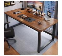 JHAISMAO Modern Simple Style Computer Desk & Office Workstation - 120x40x74cm, Sturdy Writing Desk For Home Office, Walnut Finish(Size:100x50x74cm,Color:A)