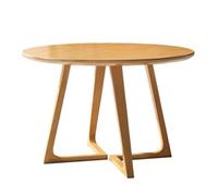 JHAISMAO Solid Rubberwood Round Dining Table For 4 | Modern Kitchen Table With V-Shape Legs | Sturdy Wood Table For Breakfast Nook, Small Space, Apartment(Size:80CM,Color:A)