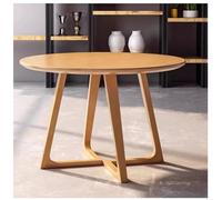 JHAISMAO Solid Rubberwood Round Dining Table For 4 | Modern Kitchen Table With V-Shape Legs | Sturdy Wood Table For Breakfast Nook, Small Space, Apartment(Size:80CM,Color:B)