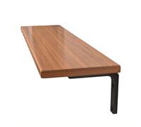 JHAISMAO Wall Mounted Folding Table Heavy Duty Drop Leaf Table With Metal Brackets For Laundry Room, Bedroom, Home Office, Space Saving Utility Shelf For Small Spaces(Size:40x30cm,Color:brown)