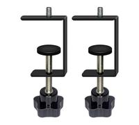 Jhanw 2-Pack Heavy Duty Adjustable C-Clamp with 1/4" Stud Mount - Steel Desk Clamp for Lamp, Microphone, Light Poles & Table | Multi-Purpose Clamps for Secure Mounting