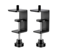 Jhanw 2-Pack Heavy Duty Adjustable C-Clamp with 3/8" Stud Mount - Steel Desk Clamp for Lamp, Microphone, Light Poles & Table | Multi-Purpose Clamps for Secure Mounting