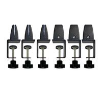 Jhanw Panel Support Clips for 1/8" to 1" Thick Panel, Adjustable Desk Divider Clips, Aluminum Desk Partition Clamp, Acrylic Plexiglass Partition Clips Black, Desk Privacy Panel Clamps 6 Pack