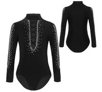 Jhaoyu Boys' Team Basic Dance Tops Gymnastics Leotard Ballroom Latin Salsa Dancing Shirt Tank Ballet Unitard Black 11-12 Years