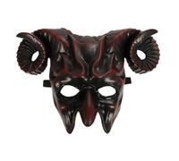 Jhaoyu Devil Goat Skull Mask 3D Halloween Mask for Party Red One Size