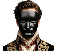 Jhaoyu Full Face Mask Halloween Masks for Carnival Party Entertainment Accessories Novelty Prop Gala Gear Black Sorrow Face One Size
