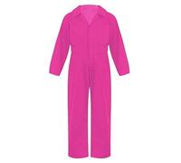Jhaoyu Kids Boys Long Sleeve Overall Mechanic Jumpsuit Workwear Halloween Cosplay Dress Up Hot Pink 15-16 Years