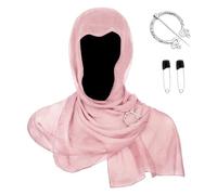 Jhaoyu Medieval Renaissance Cowl Cloak Cape Post Apocalyptic Hooded Shawl Scarfs Gothic Brooch Themed Accent Pink One Size