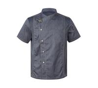 Jhaoyu Mens Womens Professional Chef Jacket Short Sleeve Chef Coat Hotel Restaurant Kitchen Uniform Workwear Gray Short Sleeve L