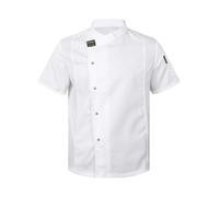 Jhaoyu Mens Womens Professional Chef Jacket Short Sleeve Chef Coat Hotel Restaurant Kitchen Uniform Workwear White Short Sleeve M