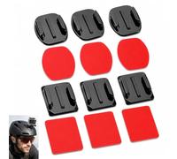 Jhaqto 8 Pack Action Camera Adhesive Mount, 4 Curved Flat Sticker Mounts for Helmet Surf Ski, Attachment Compatible with GoPro Hero 13 12 11 10 9 8 7 6 5 DJI Osmo Insta360