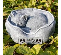 JHB Personalized Cat Memorial Stone, Cat Grave Marker, Cat Headstone Cat Memorial Garden Stone Cat Tombstone Loss Cat Memorial Gifts