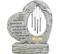 JHB Personalized Pet Dog Memorial Stones with Wind Chimes, Pet Dog Garden Stones Grave Markers, Sympathy Pet Dog Memorial Gifts Dog Headstone Cat Tombstones Outdoor Indoor Decoration