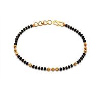 JHB Unique & Latest Black Bead Hand Bracelet Mangalsutra for Women (Yellow)