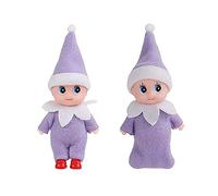 JHBEMAXS Mini Baby Elf Twins Craft Elves Set Tiny Babies Doll Toys for Girls Boys Kids Adults (Pack of 2 Pieces Purple)
