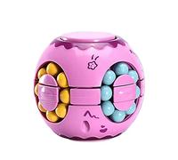 JHBEMAXS Rotate Bean Slide 3D Puzzle Spinner Magic Cube Fidget Toys Anti Stress Sensory Game for Kids Adults (Pink)