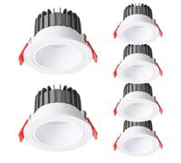 JHBHQKX IP44 Waterproof Downlight Set of 1/4/6/9 Pack,White Baffle Trim 4-inch Daylight Retrofit Downlight 10W Led Recessed Light Simple Retrofit Installation - No Flicker