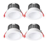 JHBHQKX IP44 Waterproof Downlight Set of 1/4/6/9 Pack,White Baffle Trim 4-inch Daylight Retrofit Downlight 10W Led Recessed Light Simple Retrofit Installation - No Flicker