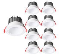 JHBHQKX IP44 Waterproof Downlight Set of 1/4/6/9 Pack,White Baffle Trim 4-inch Daylight Retrofit Downlight 10W Led Recessed Light Simple Retrofit Installation - No Flicker