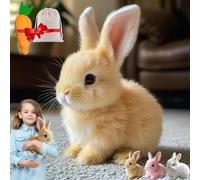 Jhbsou Bunny Pal - Sherum Bunny Pal, Yoolif/Fanyil/Bunny Pal, Yoolif Bunnypal, Petsboro Bunnypal, Bunby - My Realistic Bunny Toy, That Moves Jumping, Twitching, And Shaking Ears, Handmade (Brown)