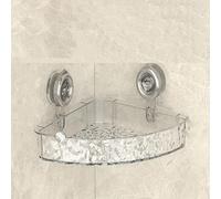 Jhbsou Corrugated Suction Cup Splash-Proof Acrylic Wall Mount Shelf Without Holes - Bathroom Shower Storage Rack