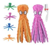 Jhbsou Whiskerspot Com Octopus Toy, Whiskerspot Eco-Friend Octopus Plush, Stuffing Free No Stuffing Plush Dance Octopus Toy for Aggressive Chewers Dogs Toys for Puppy, Small to Large Dogs (2*A)