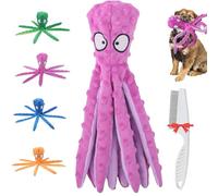 Jhbsou Whiskerspot Com Octopus Toy, Whiskerspot Eco-Friend Octopus Plush, Stuffing Free No Stuffing Plush Dance Octopus Toy for Aggressive Chewers Dogs Toys for Puppy, Small to Large Dogs (Purple)