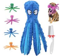 Jhbsou Whiskerspot Com Octopus Toy, Whiskerspot Eco-Friend Octopus Plush, Stuffing Free No Stuffing Plush Dance Octopus Toy for Aggressive Chewers Dogs Toys for Puppy, Small to Large Dogs (Blue)