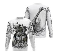 JHBTFQ Odin Hoodie, 3D Printed Norse Myths Axe Raven Wolf Bear Rune White Spring and Autumn Pullover for Mens Women,Sweatshirt,5XL