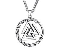 JHBTFQ Valknut, Jormungandr Ouroboros Pendant Necklace, 316L Stainless Steel Viking Jewellery Men's Snake Gift