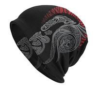 JHBTFQ Viking Beanie Hat for Men Women Knitting Double Layer Skullies Caps Autumn Summer Odin Myth Nordic Gift,Loki,One Size