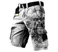 JHBTFQ Viking Shorts for Mens 3D Printed Odin Myth Travels Hiking Cargo Pants Summer Beach Trunks Nordic Gift,Odin God,M