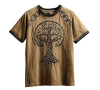 JHBTFQ Viking T-Shirt for Men's 3D Printed Summer Linen Short Sleeve Yggdrasil/Tree of Life Women Tops Nordic Gift,Yggdrasil 04,XL