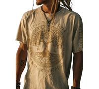 JHBTFQ Viking T-Shirt for Men's Yggdrasil/Tree of Life 3D Printed Summer Linen Short Sleeve Medieval Nordic Gift,Life of Tree,M