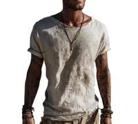 JHBTFQ Viking T-Shirt for Men's Yggdrasil/Tree of Life 3D Printed Summer Linen Short Sleeve Medieval Nordic Gift,Helm of Awe,S