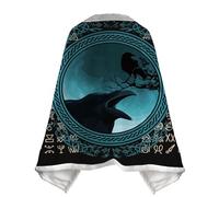 JHBTFQ Wearable Blanket Viking Shawl, Fleece-lined TV Office Cosplay Cloak Lap Warm Blanket Elderly Winter Gift,Hugin Munin,XL