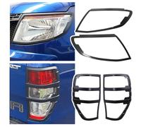 JHCHAN 2011-2015 Light Guard for Ford Ranger Accessories T6 Wildtrak XL XLT Limited Headlight Cover Taillight Protector Front and Rear Tail Light Trim Set 4PCS