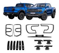 JHCHAN Body Kits for Ford-Ranger 2023-2026 2026 Raptor-Accessories T9 Headlight Tail Light Guard Side Door Handle Bowl Protector Mirror Cover Fuel Tank Trim (Tailgate Handle without Keyhole)