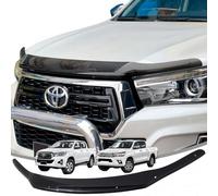 JHCHAN Bonnet Guard for Toyota Hilux 2016-2020 MK8 Pre-Facelift | Tinted Smoke Bug Shield Stone Deflector, No-Drill Hood Protector Fits Hilux Active Icon Invincible X Pickup Accessories